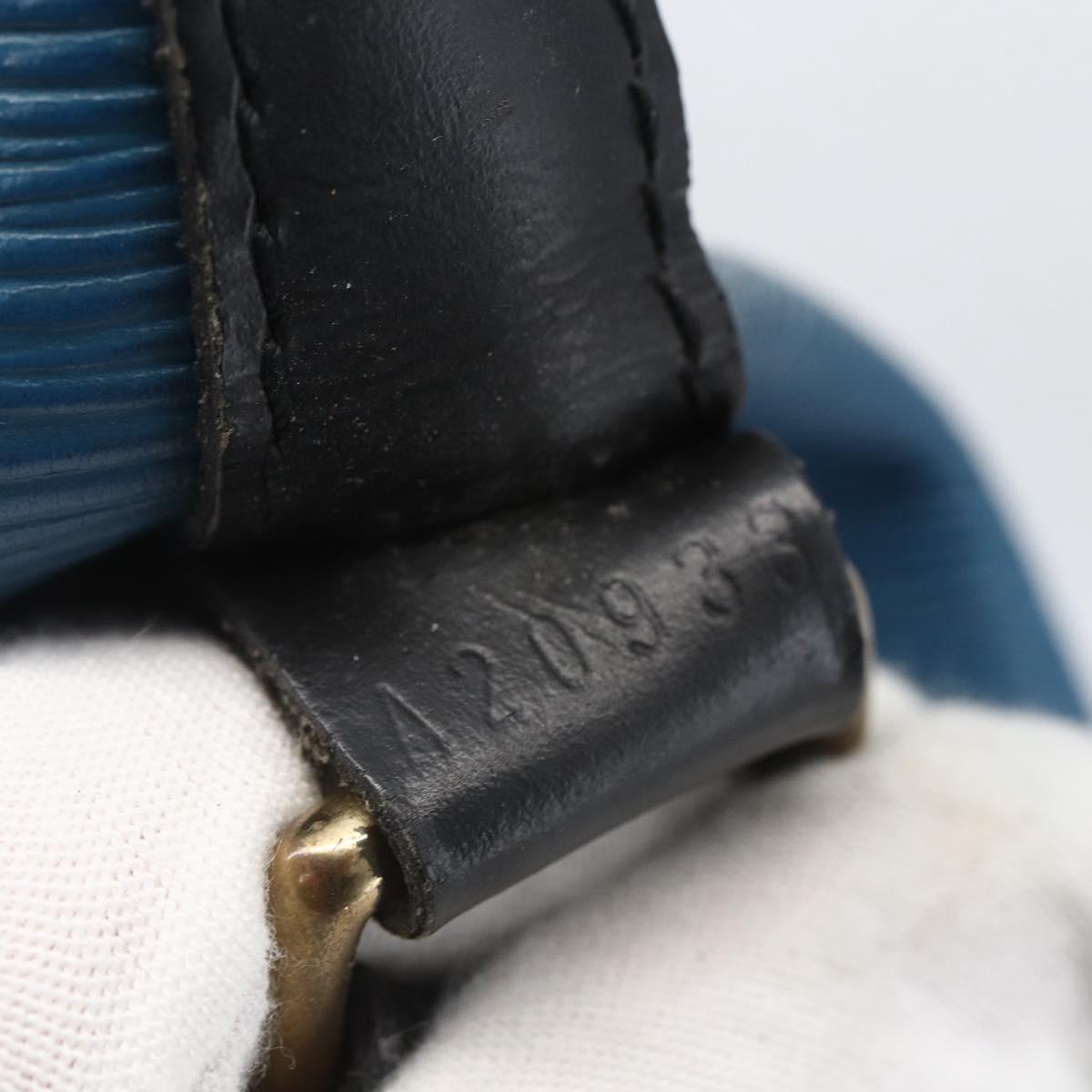 LOUIS VUITTON Epi Petit Noe Bag Bicolor Black Blue M44152 LV Auth 156287