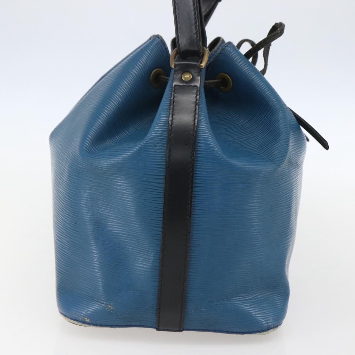 LOUIS VUITTON Epi Petit Noe Bag Bicolor Black Blue M44152 LV Auth 156287