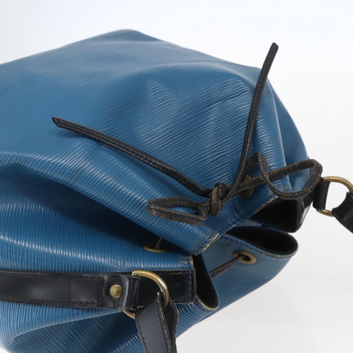 LOUIS VUITTON Epi Petit Noe Bag Bicolor Black Blue M44152 LV Auth 156287