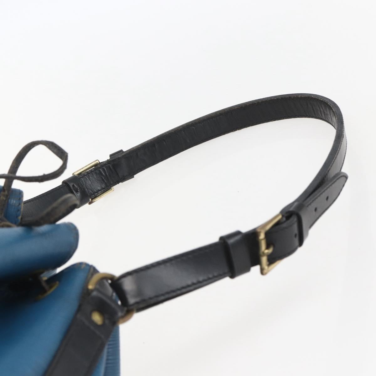 LOUIS VUITTON Epi Petit Noe Bag Bicolor Black Blue M44152 LV Auth 156287