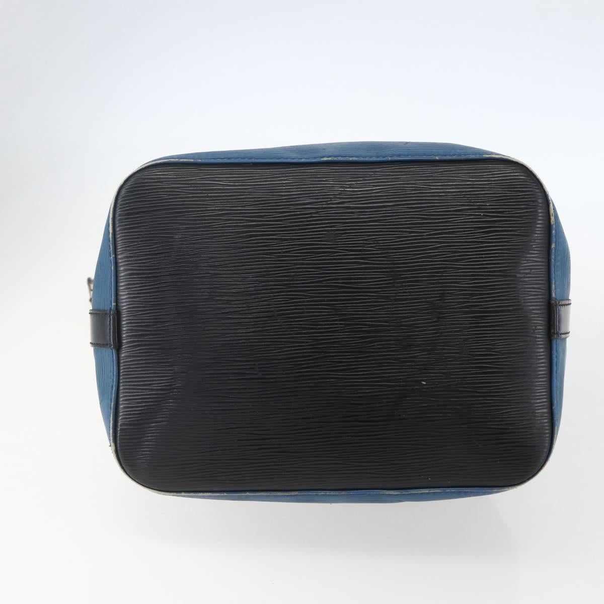 LOUIS VUITTON Epi Petit Noe Bag Bicolor Black Blue M44152 LV Auth 156287
