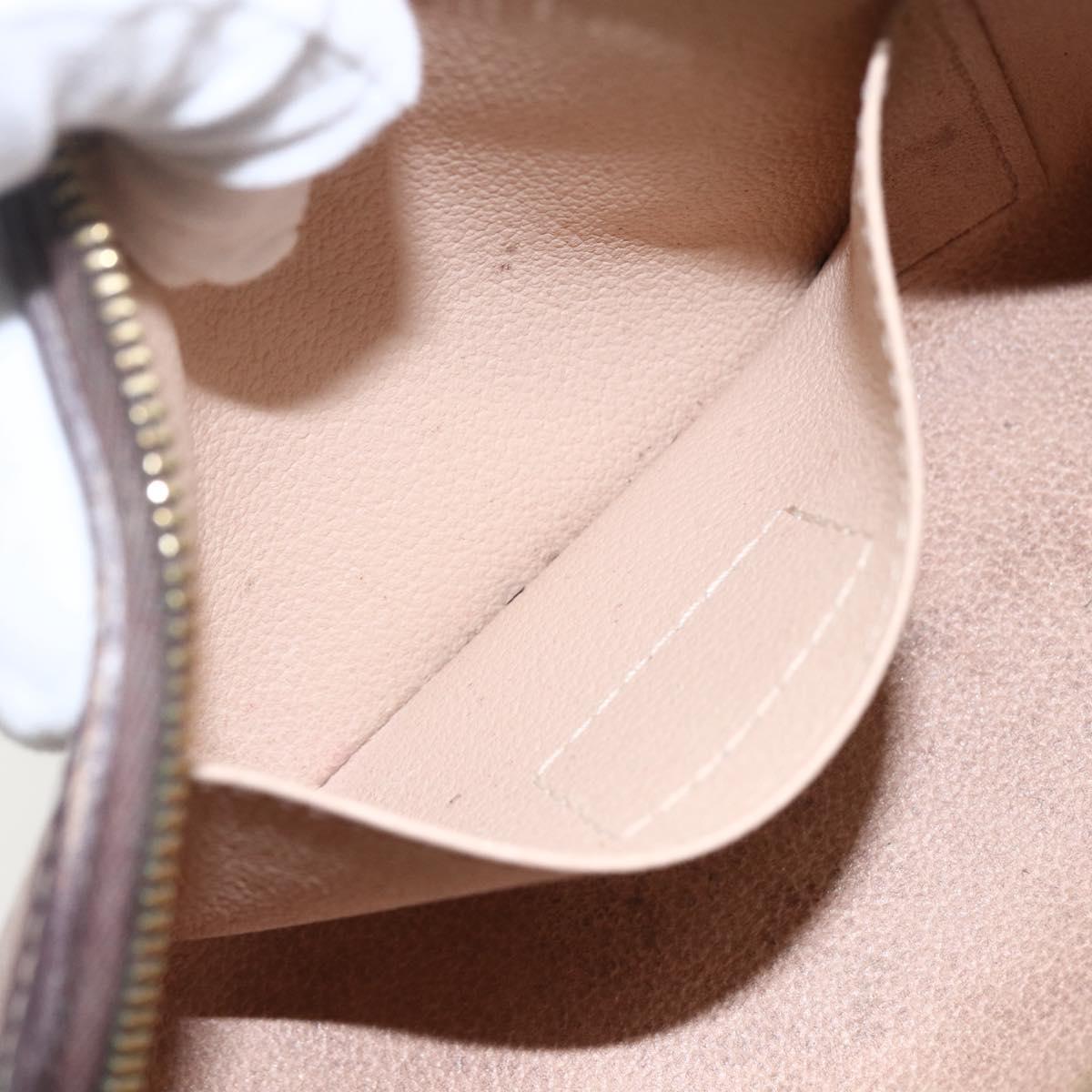 LOUIS VUITTON Monogram Idylle Pochette Cosmetic Pouch Sepia M40377 Auth 156292