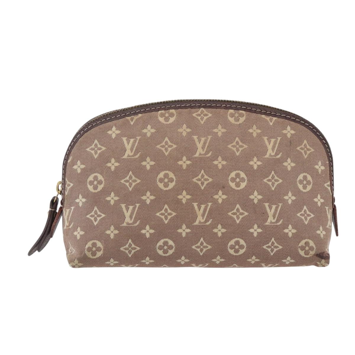 LOUIS VUITTON Monogram Idylle Pochette Cosmetic Pouch Sepia M40377 Auth 156292