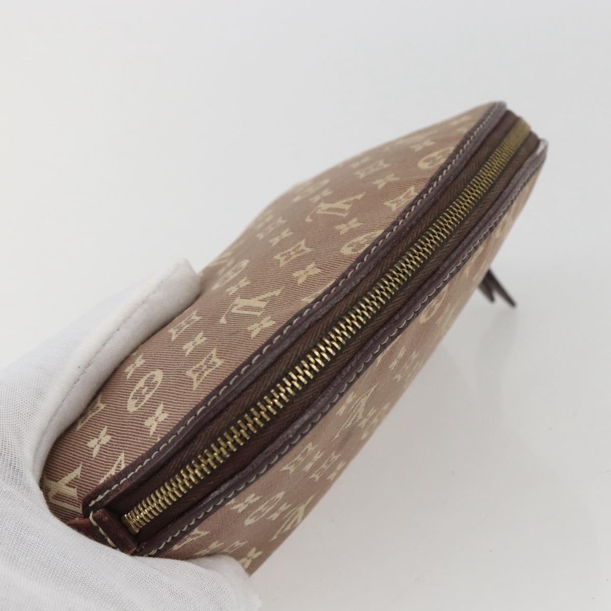 LOUIS VUITTON Monogram Idylle Pochette Cosmetic Pouch Sepia M40377 Auth 156292
