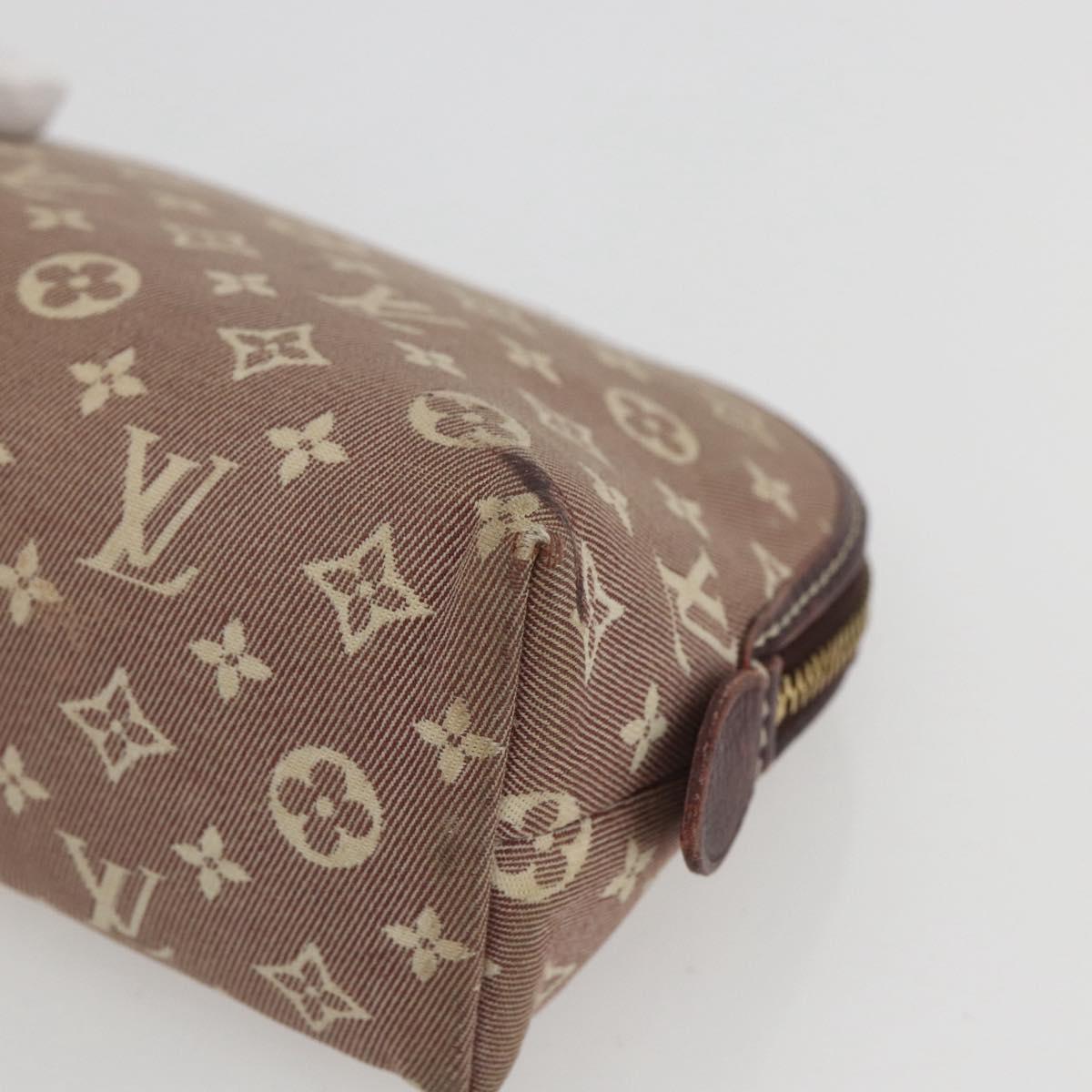 LOUIS VUITTON Monogram Idylle Pochette Cosmetic Pouch Sepia M40377 Auth 156292