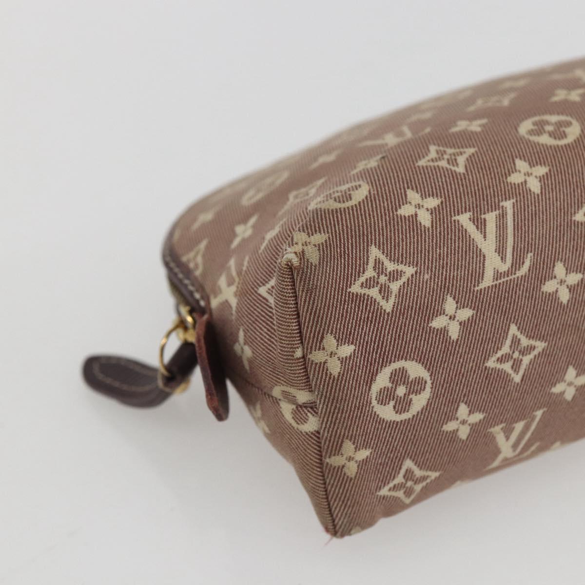 LOUIS VUITTON Monogram Idylle Pochette Cosmetic Pouch Sepia M40377 Auth 156292