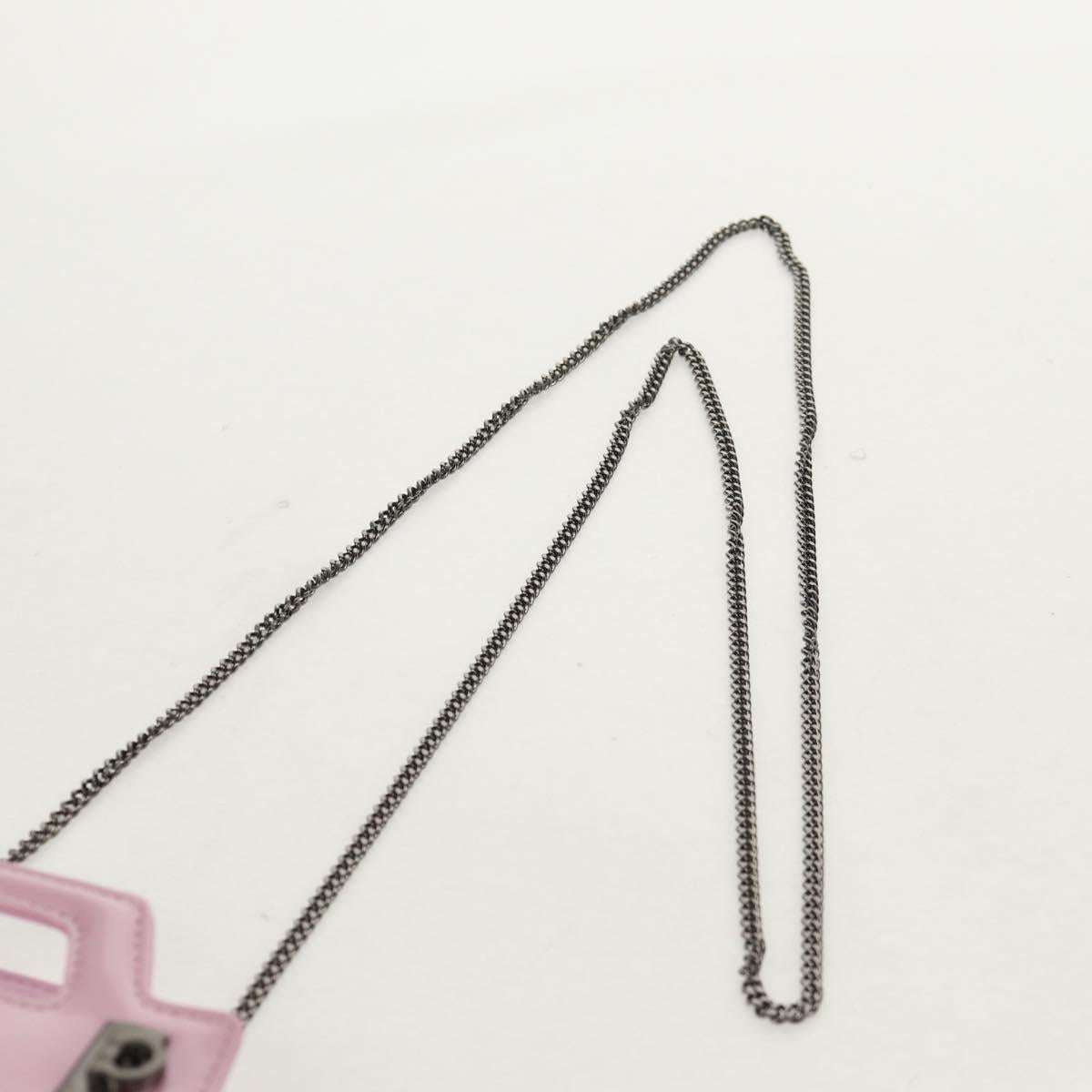 Salvatore Ferragamo Chain Gancini Shoulder Pouch Enamel 2way Pink Auth 156294V