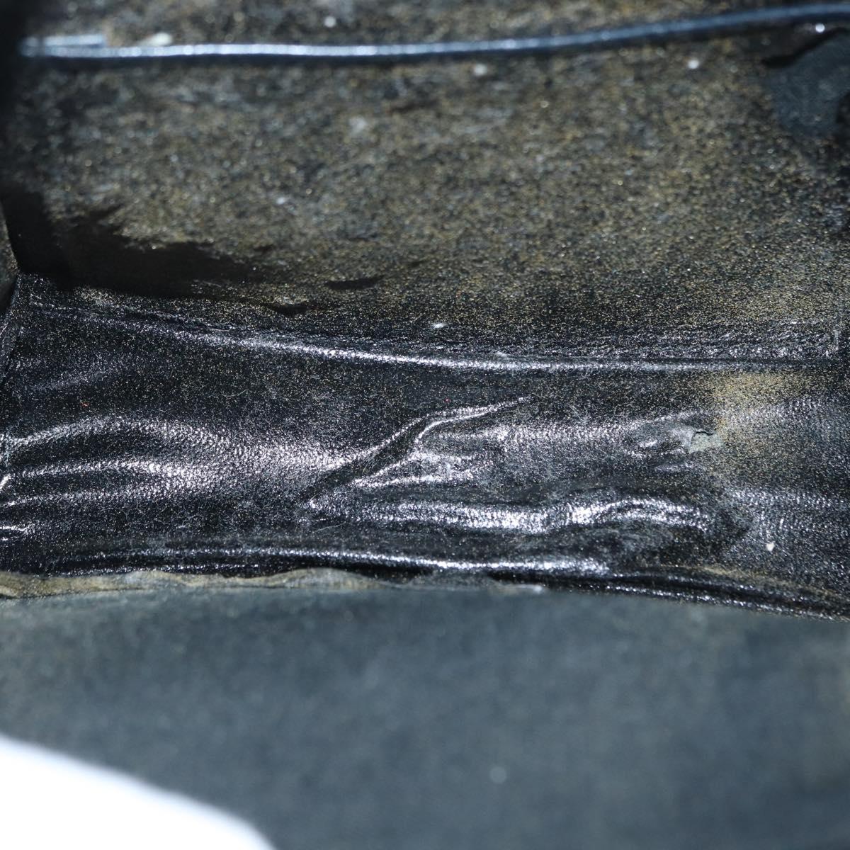 Salvatore Ferragamo Shoulder Bag Leather Navy Gold Auth 156321