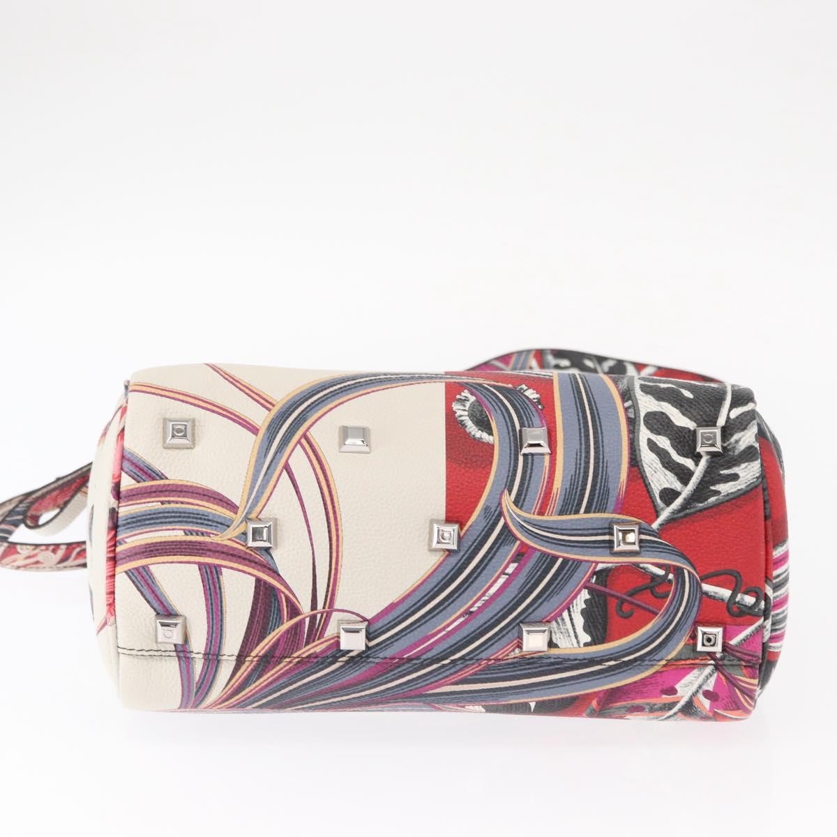 Salvatore Ferragamo Hand Bag Leather 2way Silver Pink Auth 156332SAM
