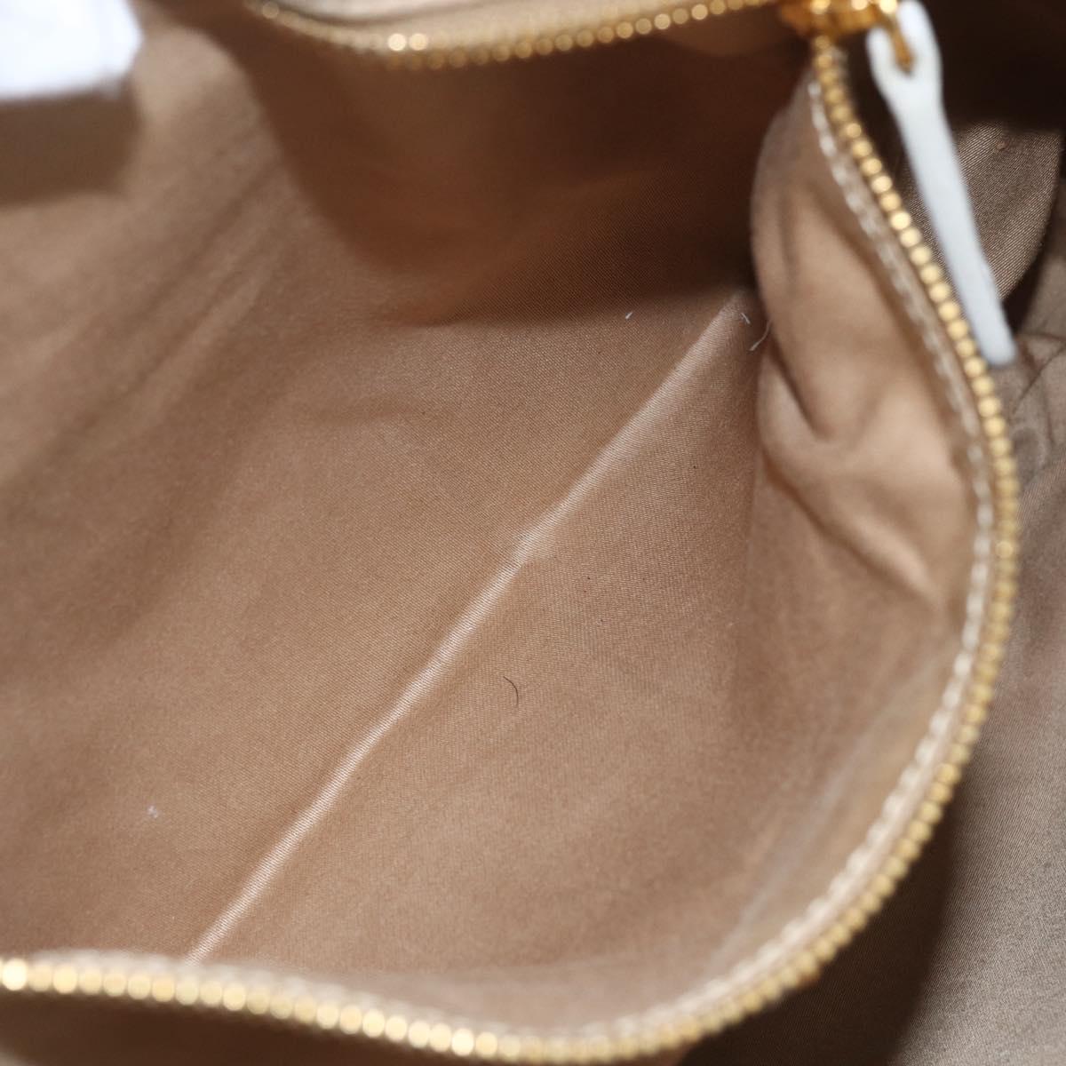 Miu Miu Matelasse Hand Bag Leather 2way White Gold Auth 156334