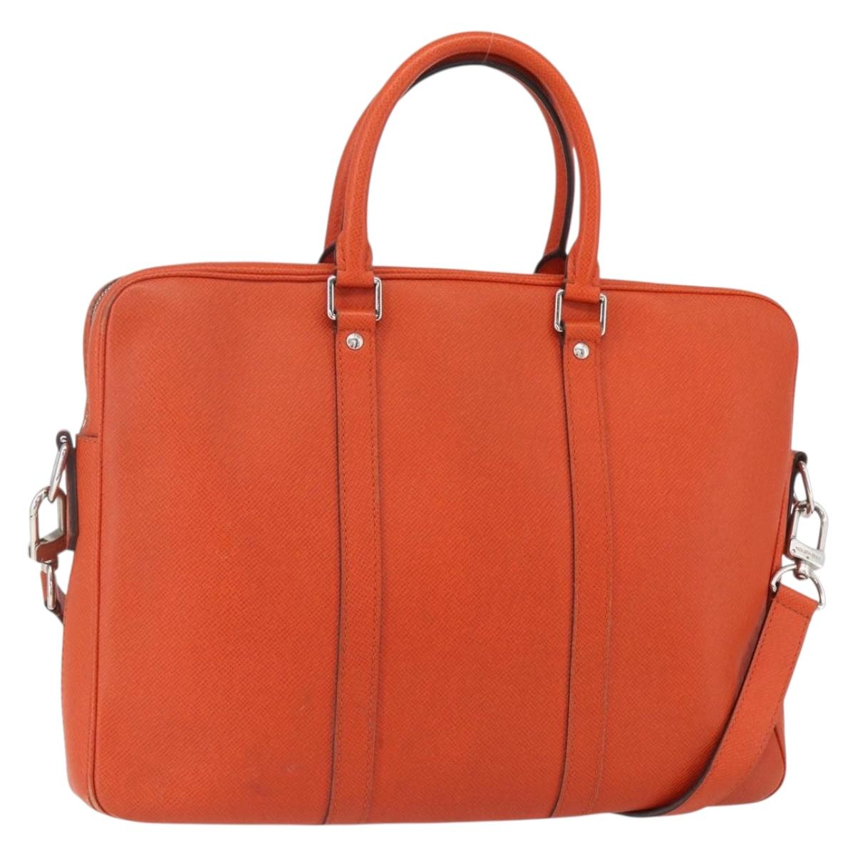 LOUIS VUITTON Taiga Porte Documents Voyage Bag Orange M30637 LV Auth 156354