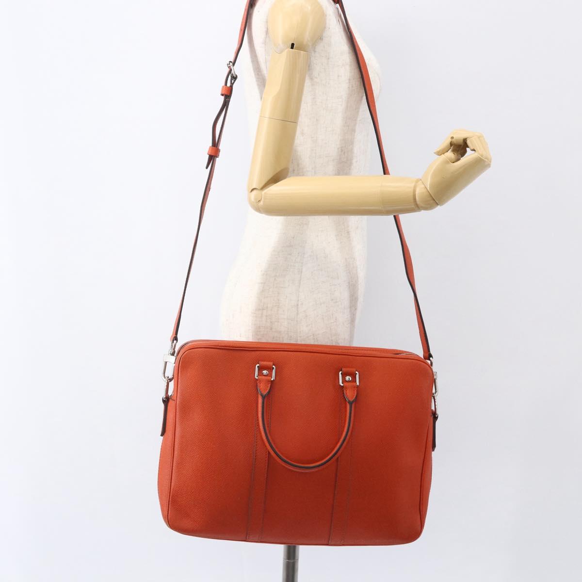 LOUIS VUITTON Taiga Porte Documents Voyage Bag Orange M30637 LV Auth 156354