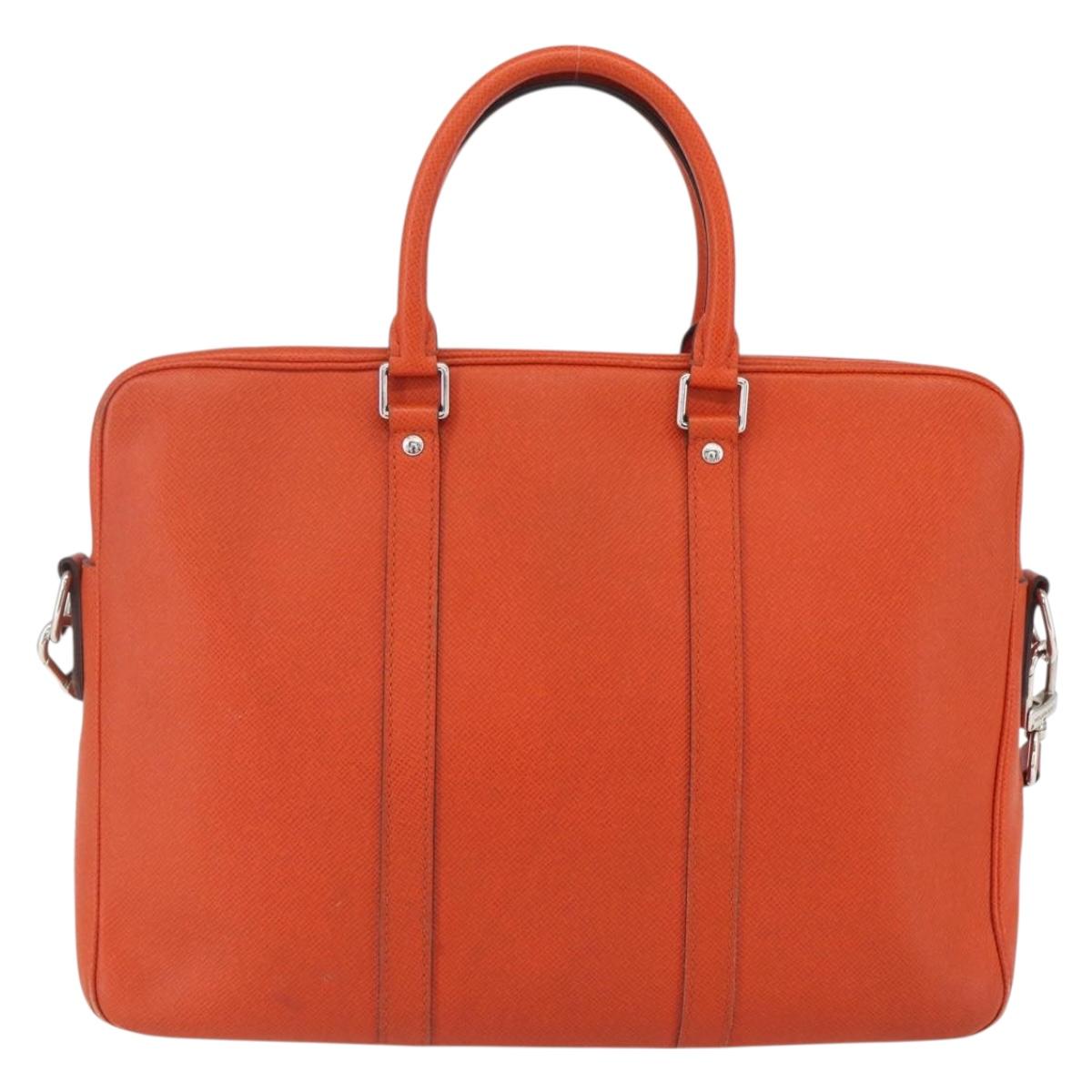 LOUIS VUITTON Taiga Porte Documents Voyage Bag Orange M30637 LV Auth 156354