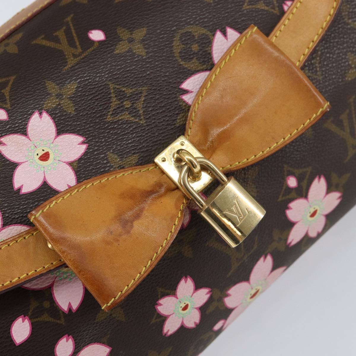 LOUIS VUITTON Monogram Cherry Blossom Sac Retro PM Hand Bag M92012 Auth 156357V