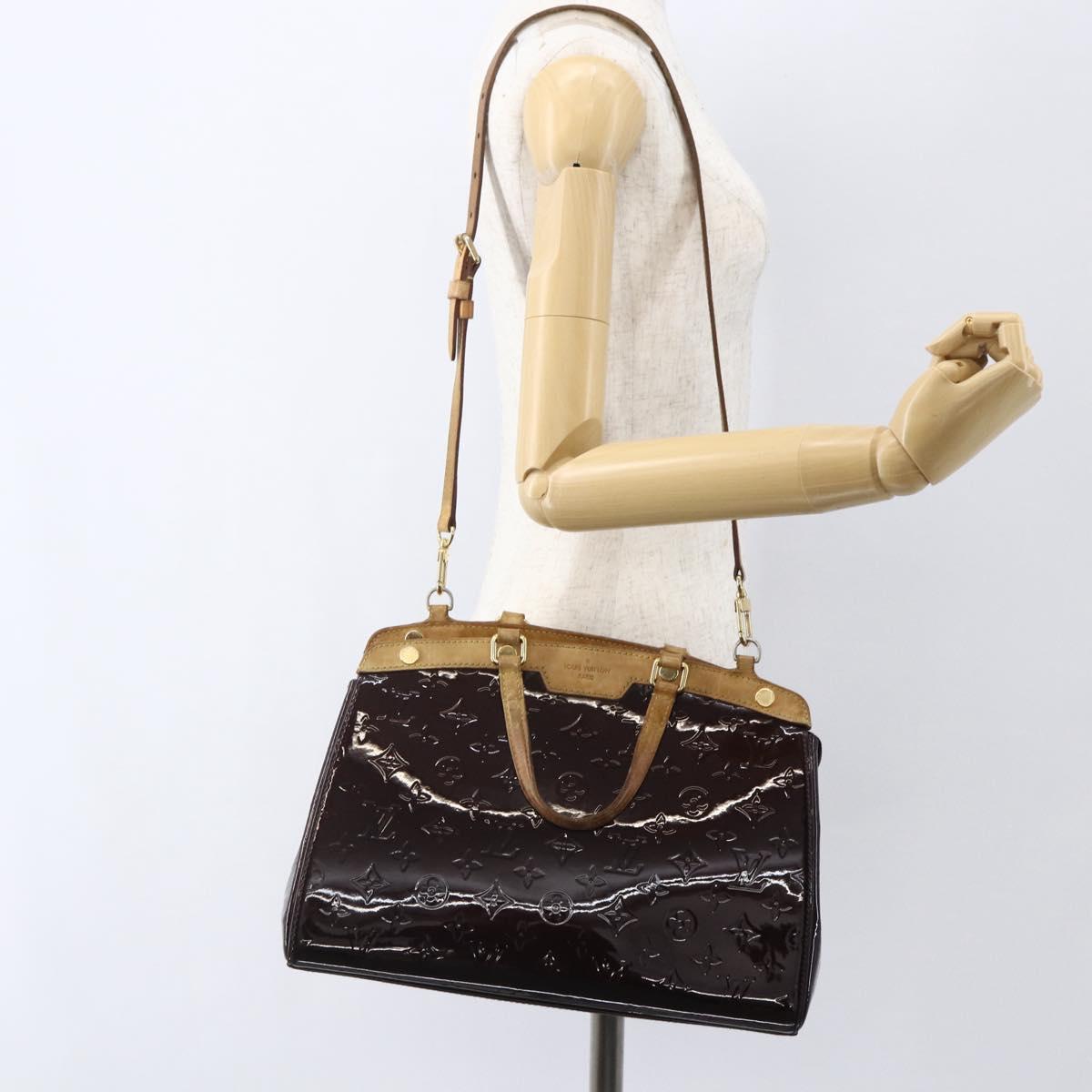 LOUIS VUITTON Monogram Vernis Blair MM Hand Bag 2way Amarante M91619 Auth 156360