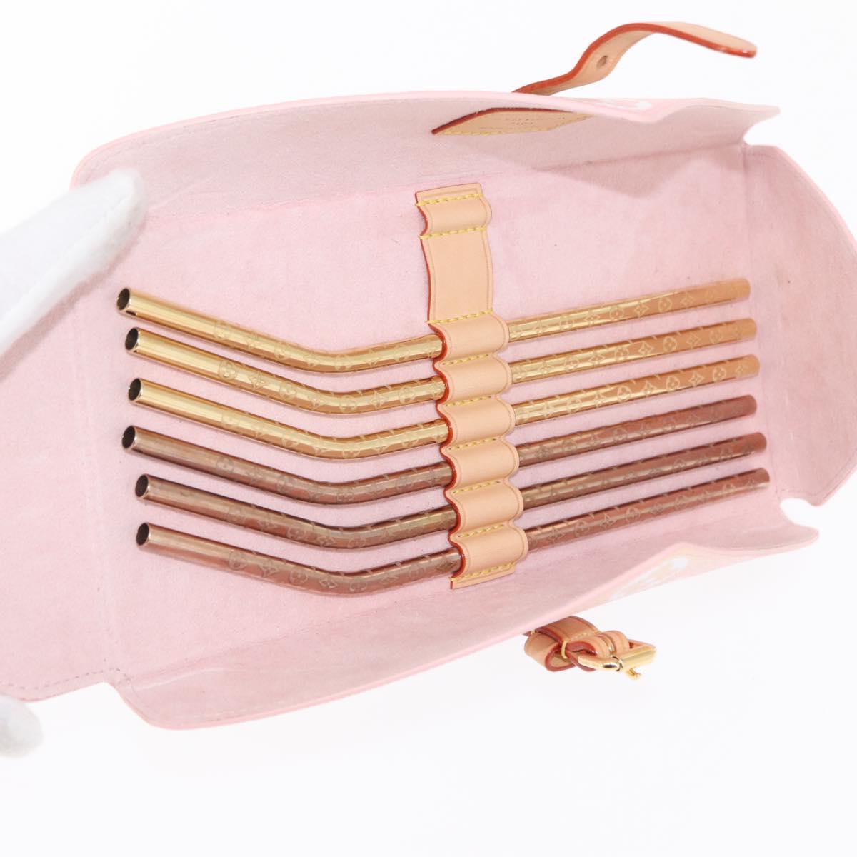 LOUIS VUITTON Monogram Etoui 6 Pailles Pouch Pink GI0621 LV Auth 156366SM