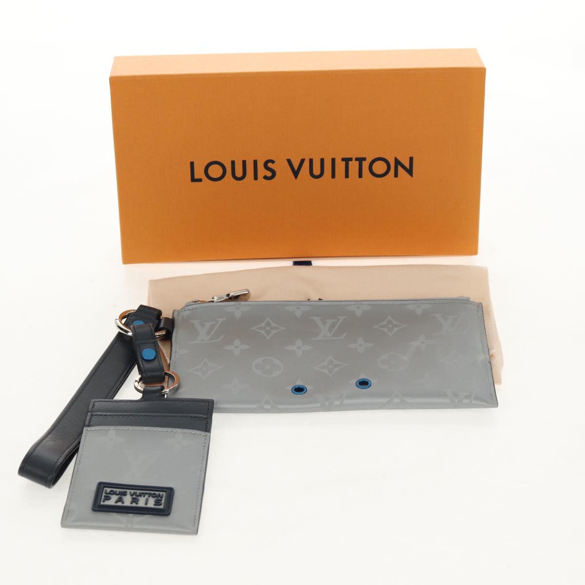 LOUIS VUITTON Monogram satellite Alpha Pouch Silver M44178 LV Auth 156367M