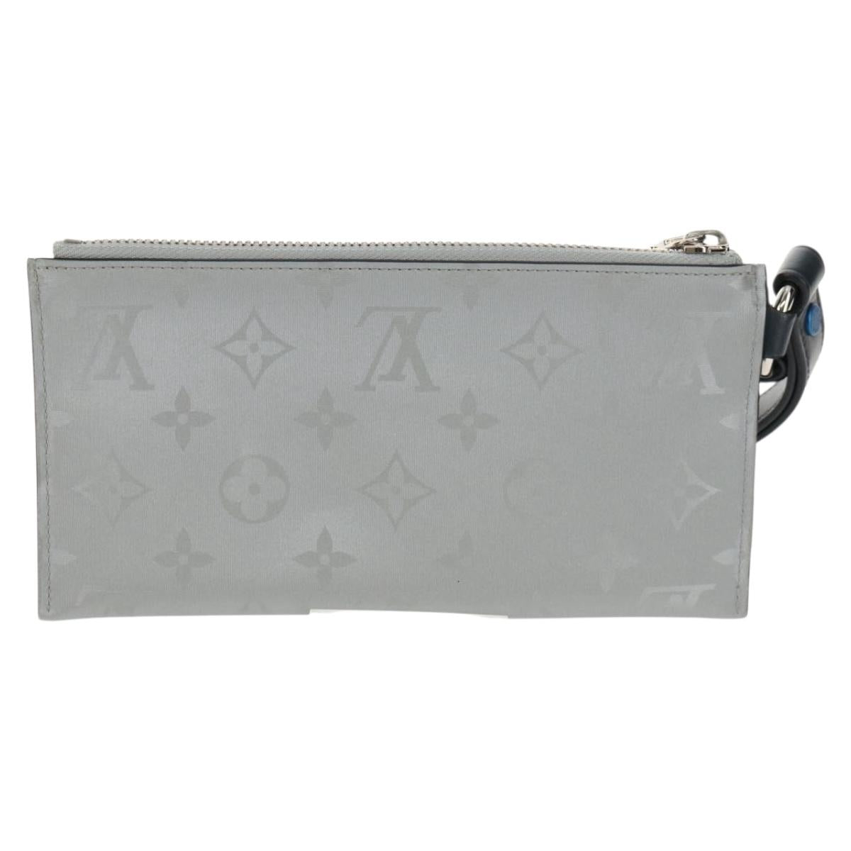 LOUIS VUITTON Monogram satellite Alpha Pouch Silver M44178 LV Auth 156367M