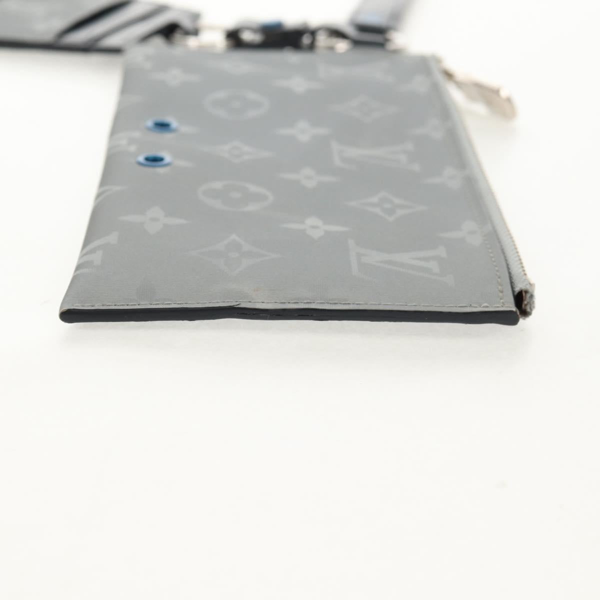 LOUIS VUITTON Monogram satellite Alpha Pouch Silver M44178 LV Auth 156367M