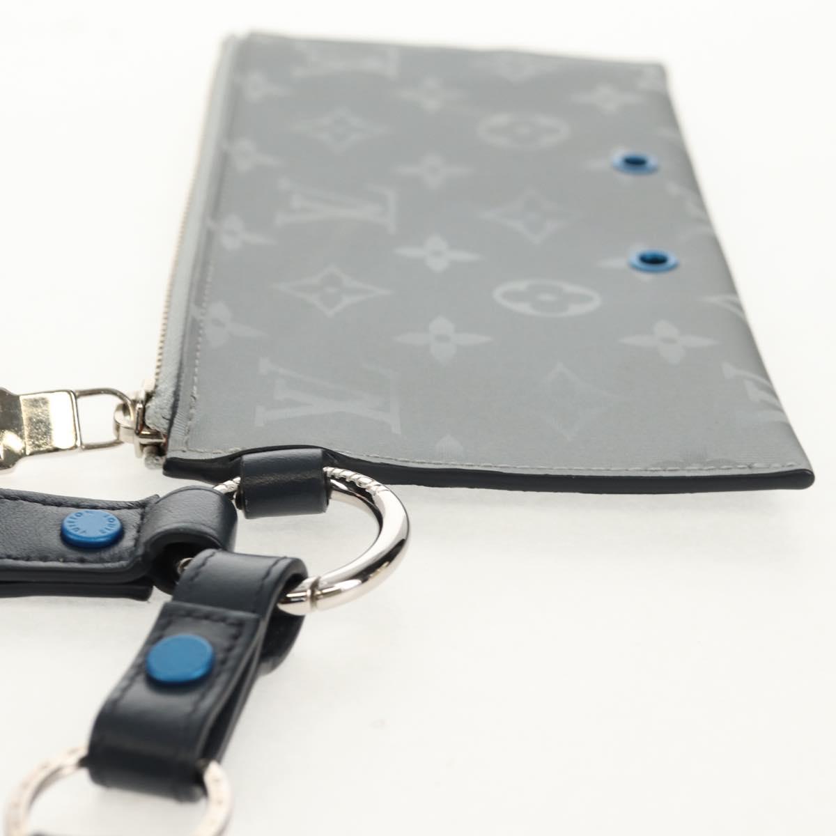 LOUIS VUITTON Monogram satellite Alpha Pouch Silver M44178 LV Auth 156367M