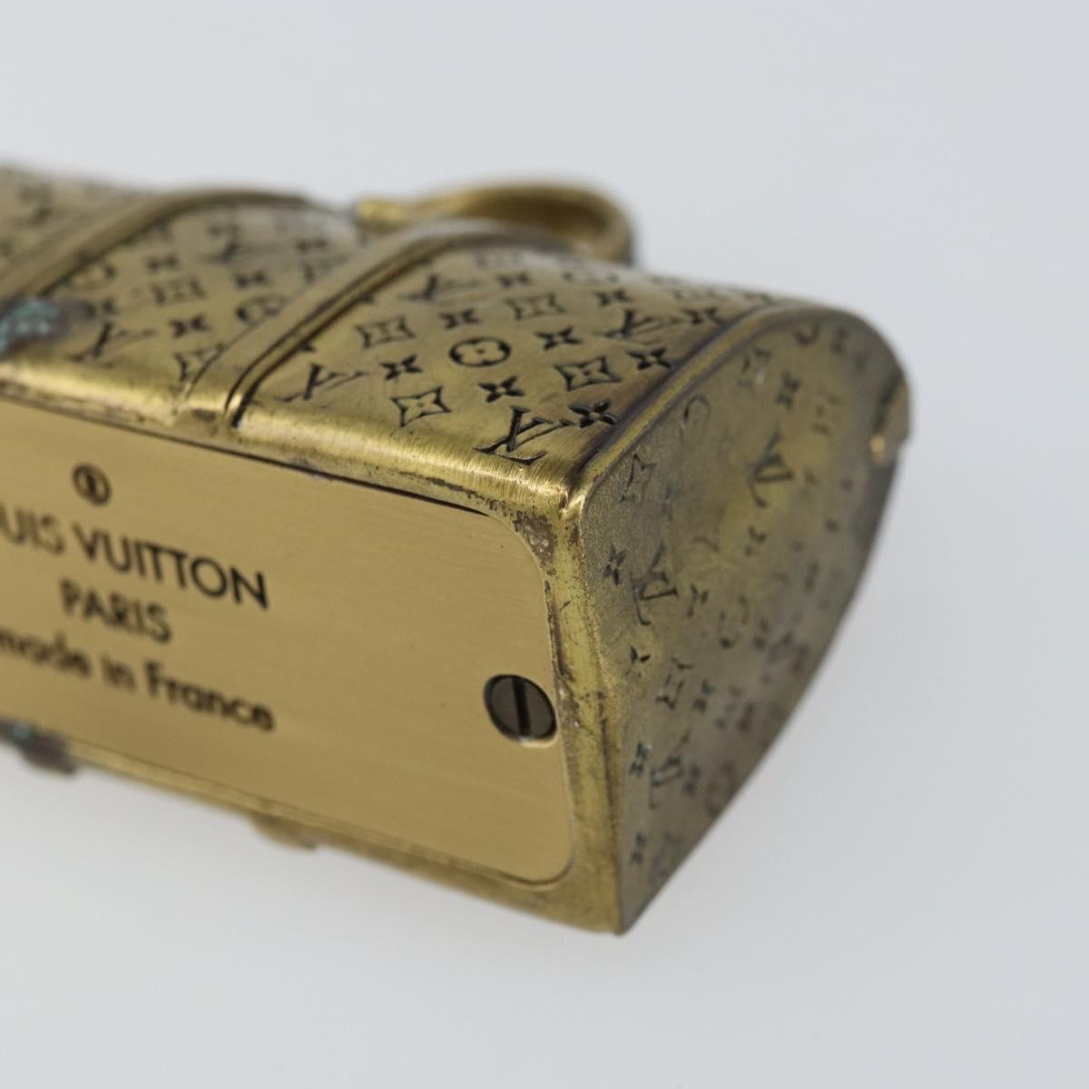 LOUIS VUITTON Paper weight metal Gold LV Auth 156369M