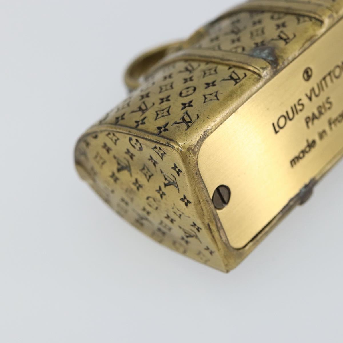 LOUIS VUITTON Paper weight metal Gold LV Auth 156369M