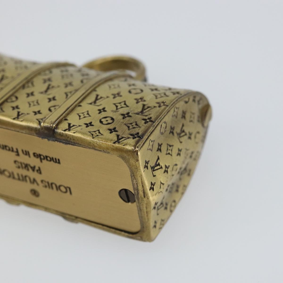 LOUIS VUITTON Paper weight metal Gold LV Auth 156369M