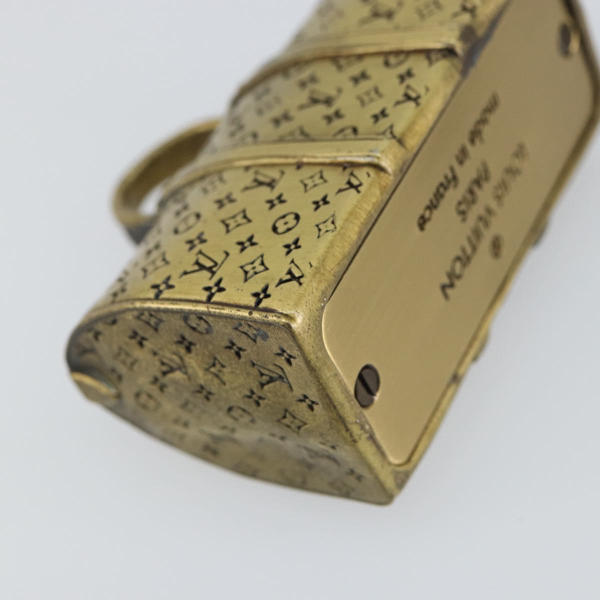 LOUIS VUITTON Paper weight metal Gold LV Auth 156369M