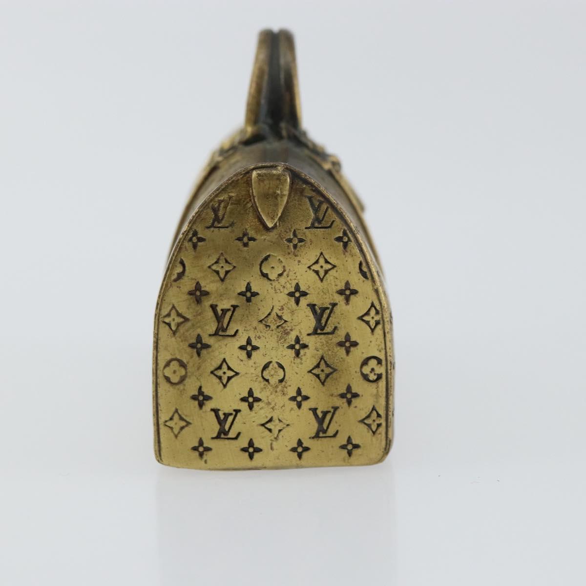 LOUIS VUITTON Paper weight metal Gold LV Auth 156369M