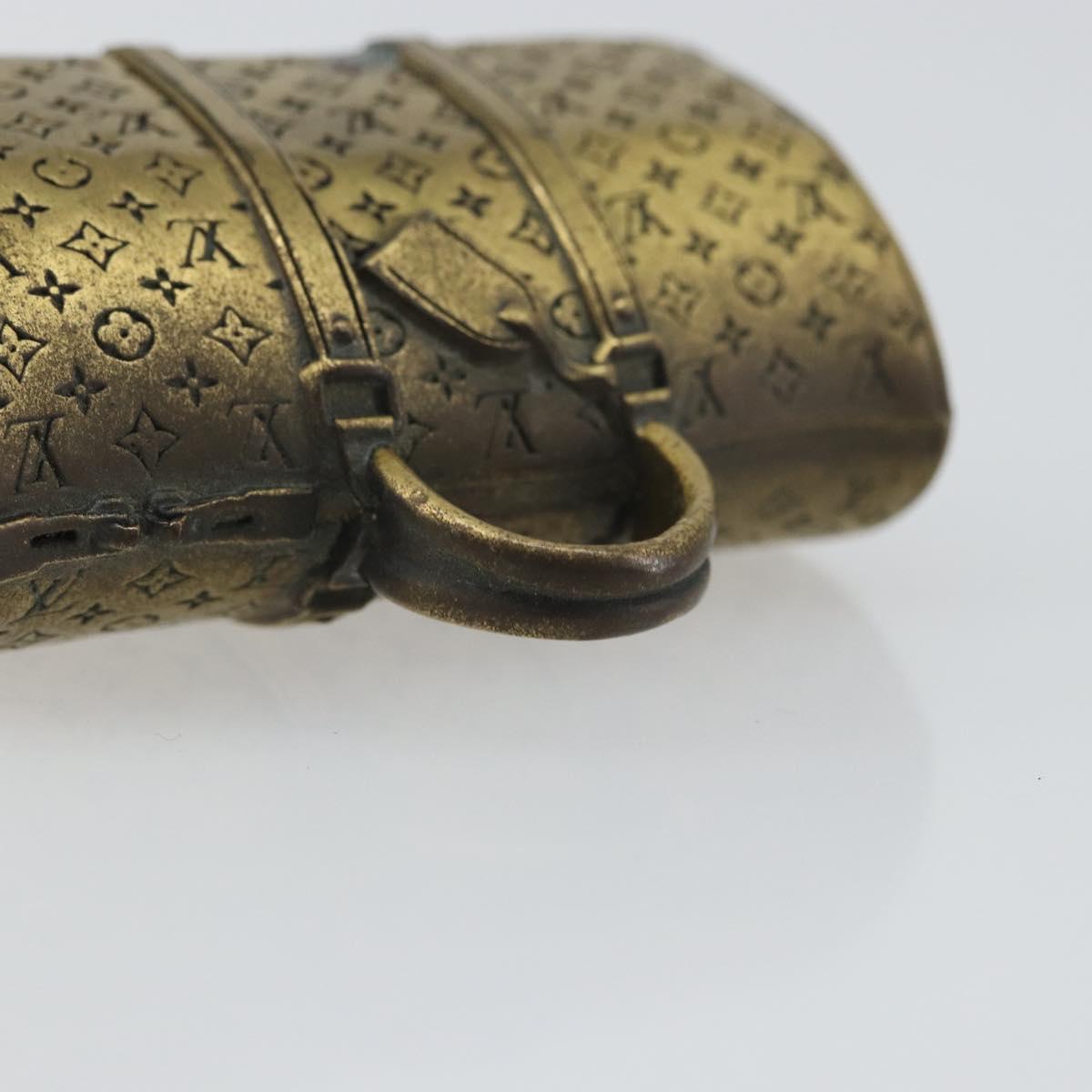 LOUIS VUITTON Paper weight metal Gold LV Auth 156369M