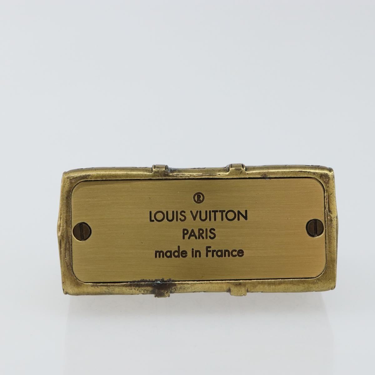 LOUIS VUITTON Paper weight metal Gold LV Auth 156369M