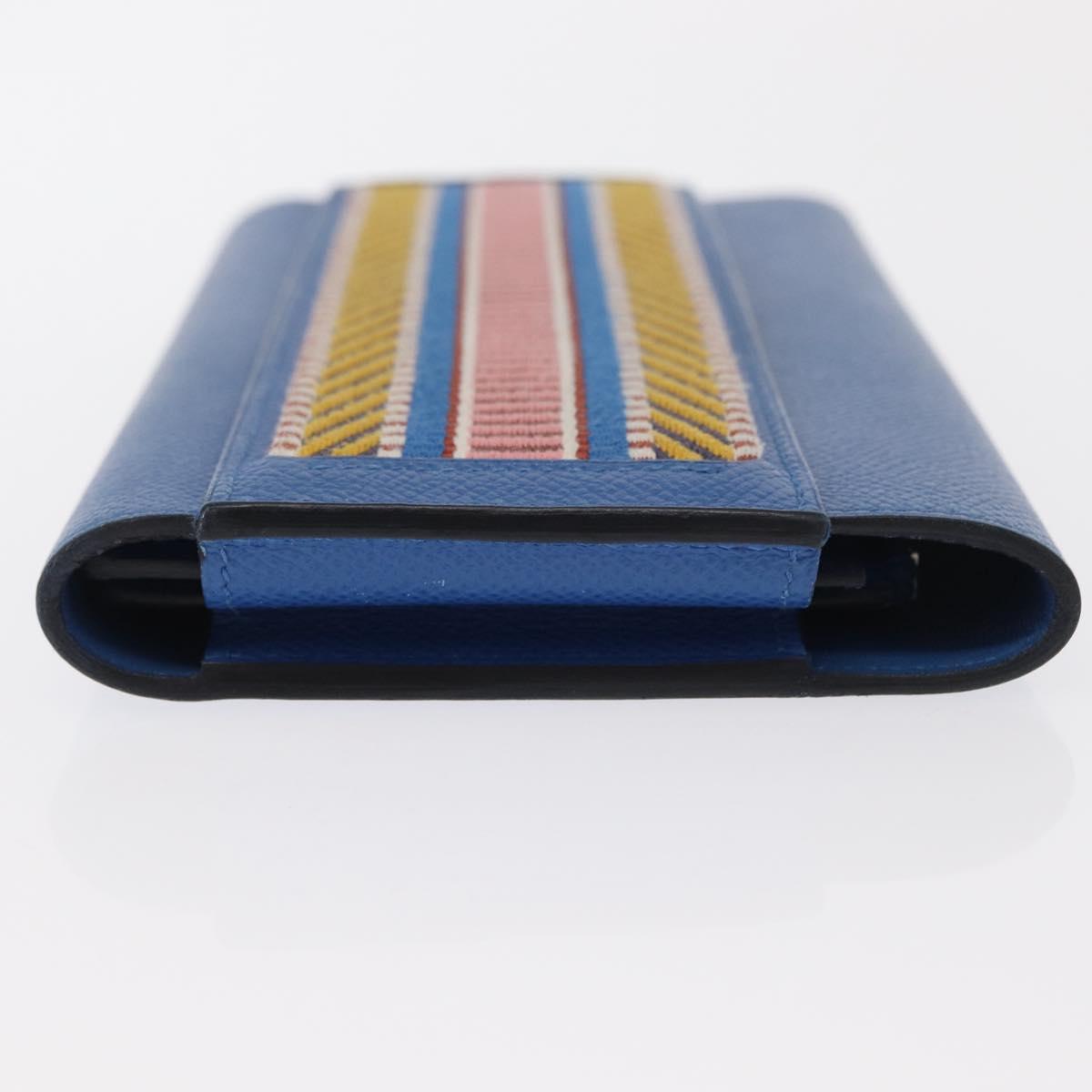 HERMES Passant Long Sangrecaval Long Wallet Leather Blue Auth 156370M