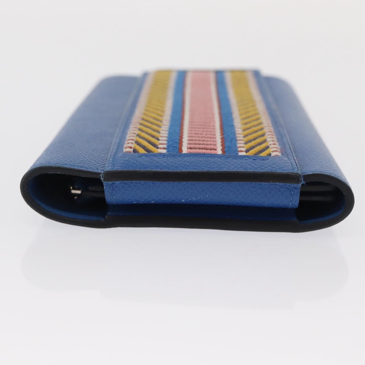 HERMES Passant Long Sangrecaval Long Wallet Leather Blue Auth 156370M