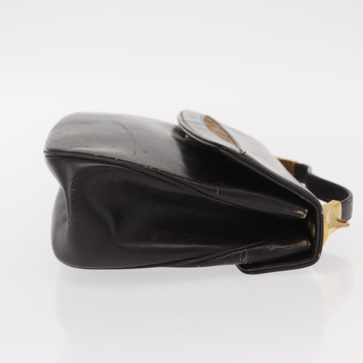 Christian Dior Trotter Canvas Hand Bag Leather Brown Gold Auth 156377