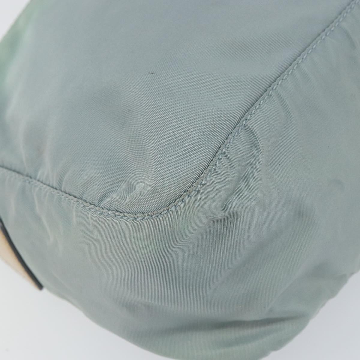 PRADA Shoulder Bag Nylon Green Silver Auth 156380