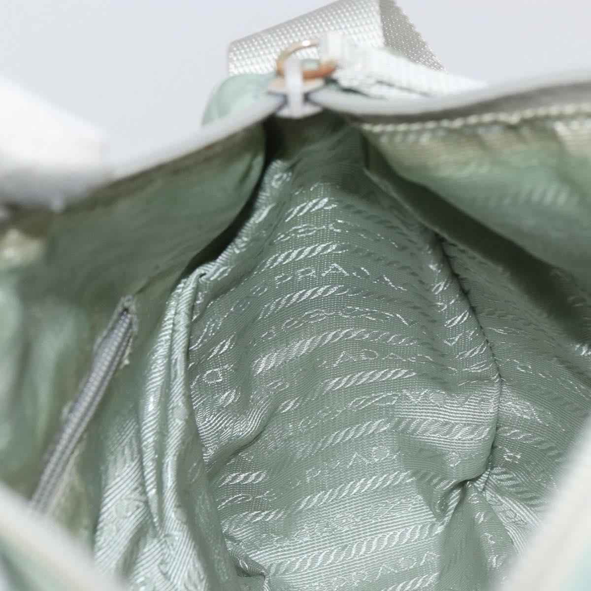 PRADA Shoulder Bag Nylon Green Silver Auth 156380