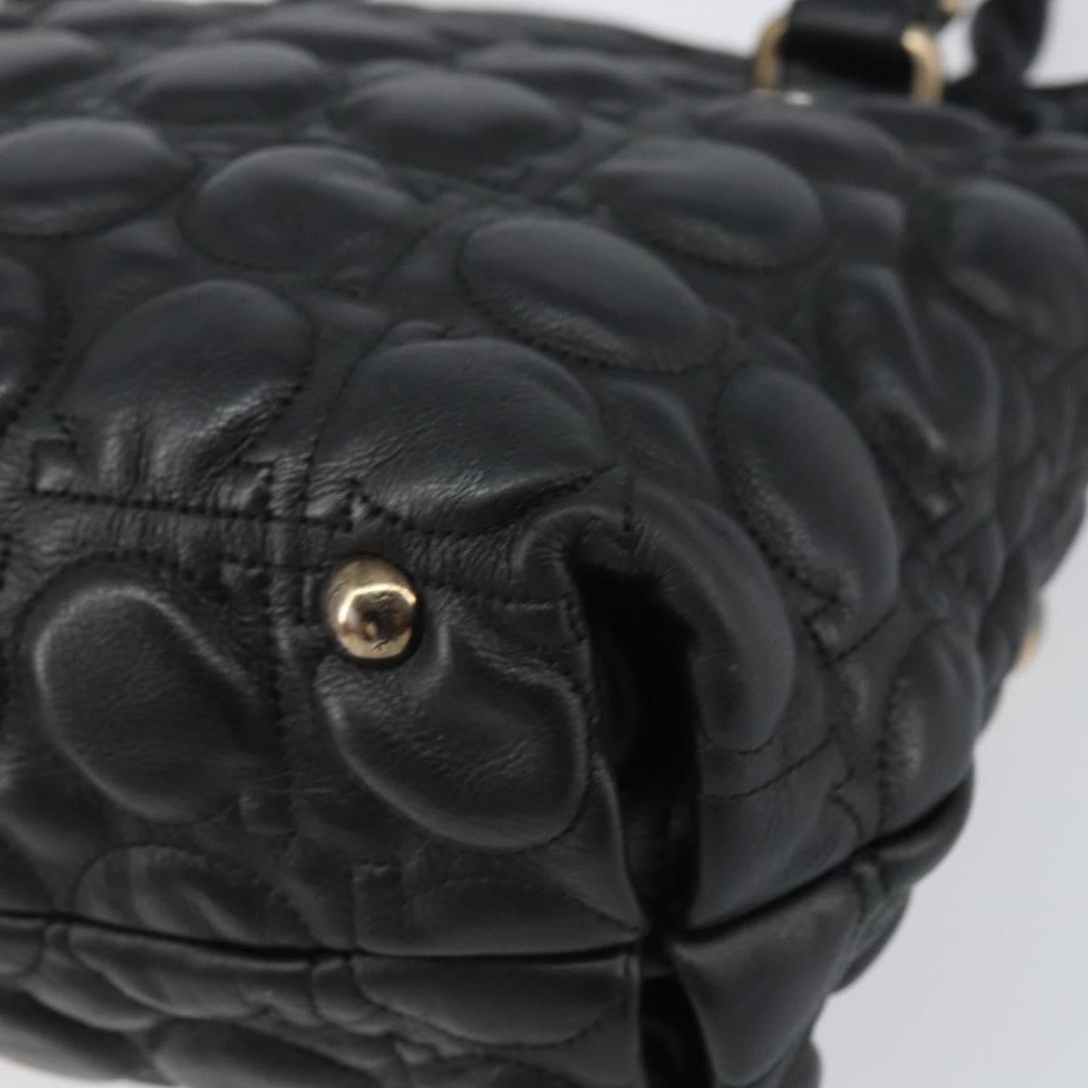 Salvatore Ferragamo Hand Bag Leather Black Auth 156381V