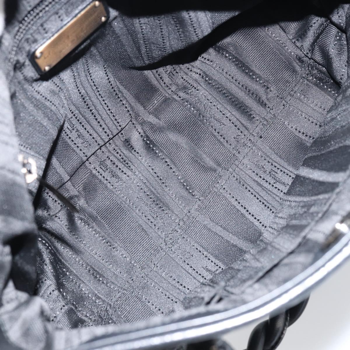 Salvatore Ferragamo Hand Bag Leather Black Auth 156381V