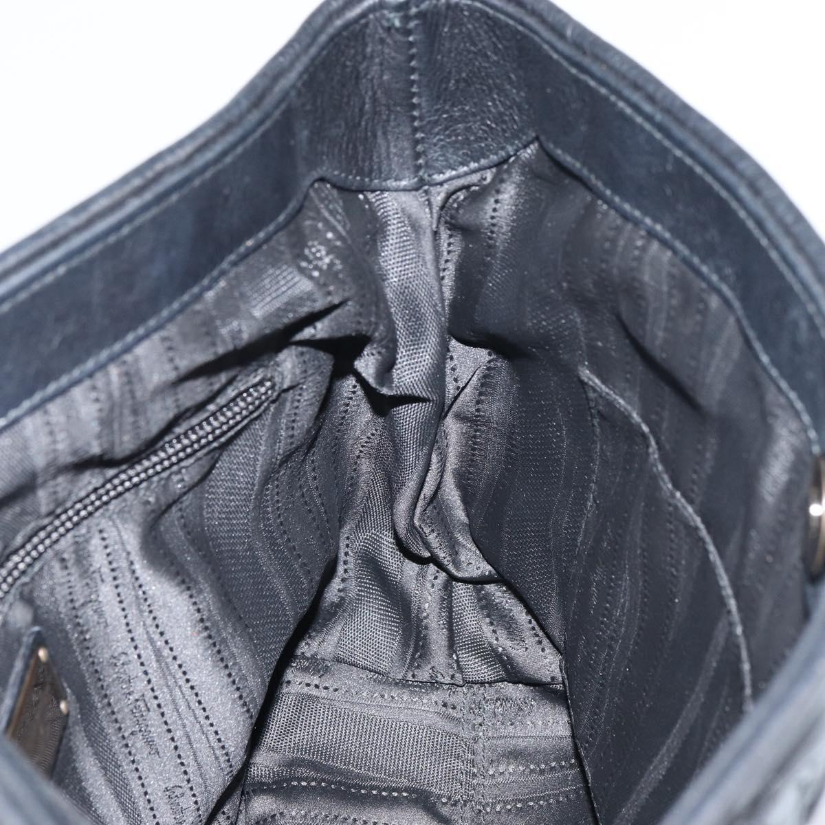 Salvatore Ferragamo Hand Bag Leather Black Auth 156381V