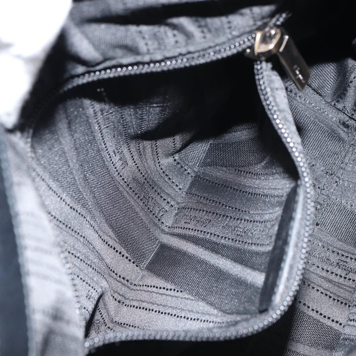 Salvatore Ferragamo Hand Bag Leather Black Auth 156381V