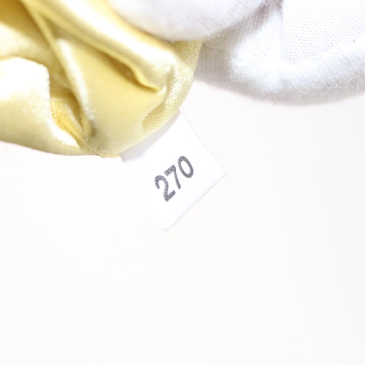 PRADA Shoulder Bag Satin Yellow Silver Auth 156383SM