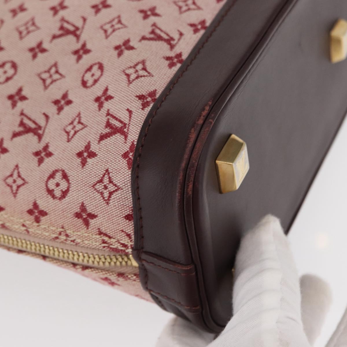 LOUIS VUITTON Monogram Mini Alma Haut Hand Bag Red M92204 LV Auth 156384