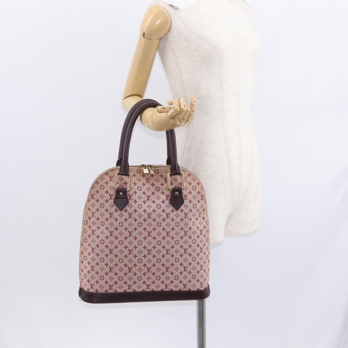 LOUIS VUITTON Monogram Mini Alma Haut Hand Bag Red M92204 LV Auth 156384