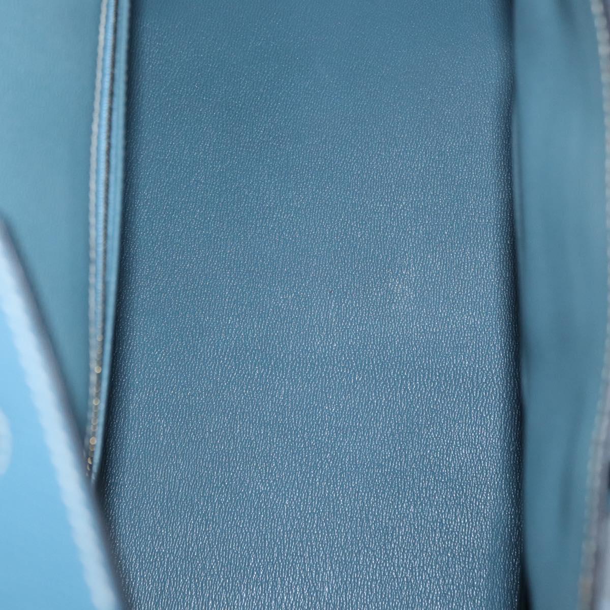HERMES Birkin 35 Hand Bag Epsom Embossed Light Blue Gold Auth 156385SM