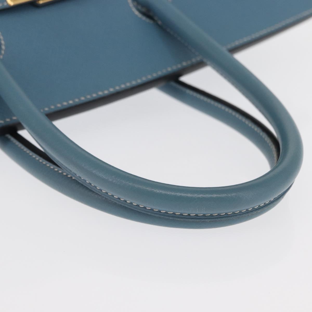 HERMES Birkin 35 Hand Bag Epsom Embossed Light Blue Gold Auth 156385SM