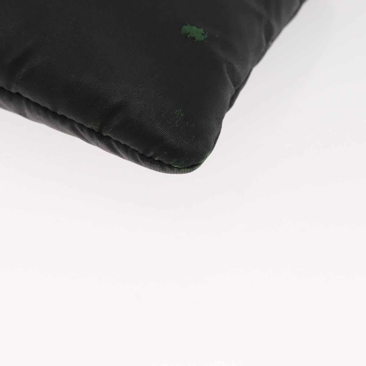 PRADA Chain Shoulder Bag Nylon Black Silver Auth 156386