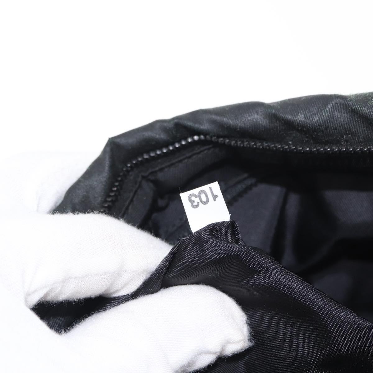 PRADA Chain Shoulder Bag Nylon Black Silver Auth 156386