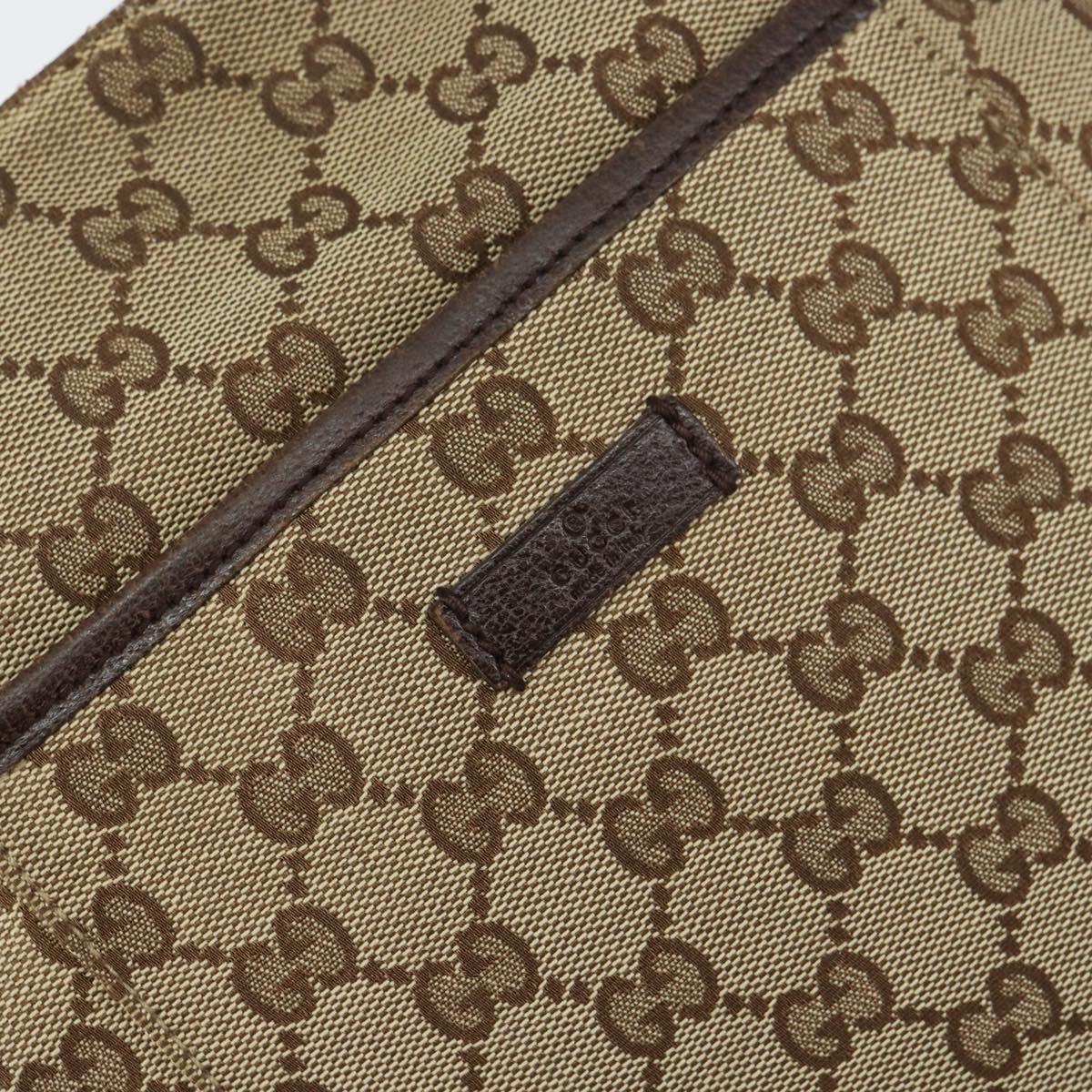 GUCCI GG Canvas Shoulder Bag Beige Silver 122793 Auth 156411