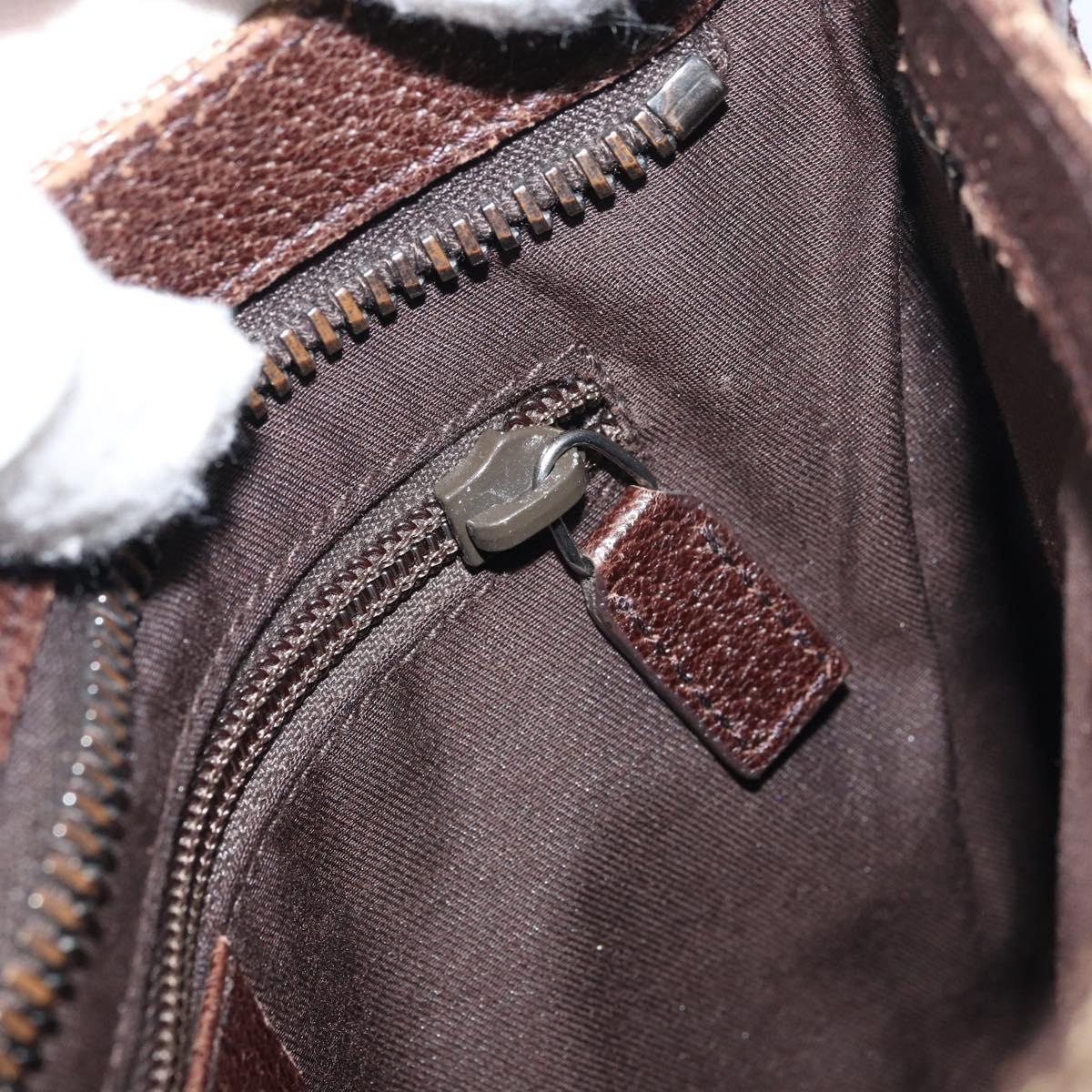 GUCCI GG Canvas Shoulder Bag Beige Silver 122793 Auth 156411