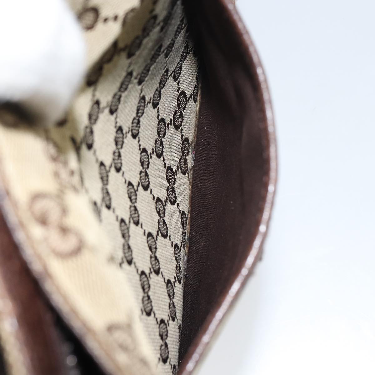 GUCCI GG Canvas Shoulder Bag Beige Silver 122793 Auth 156411